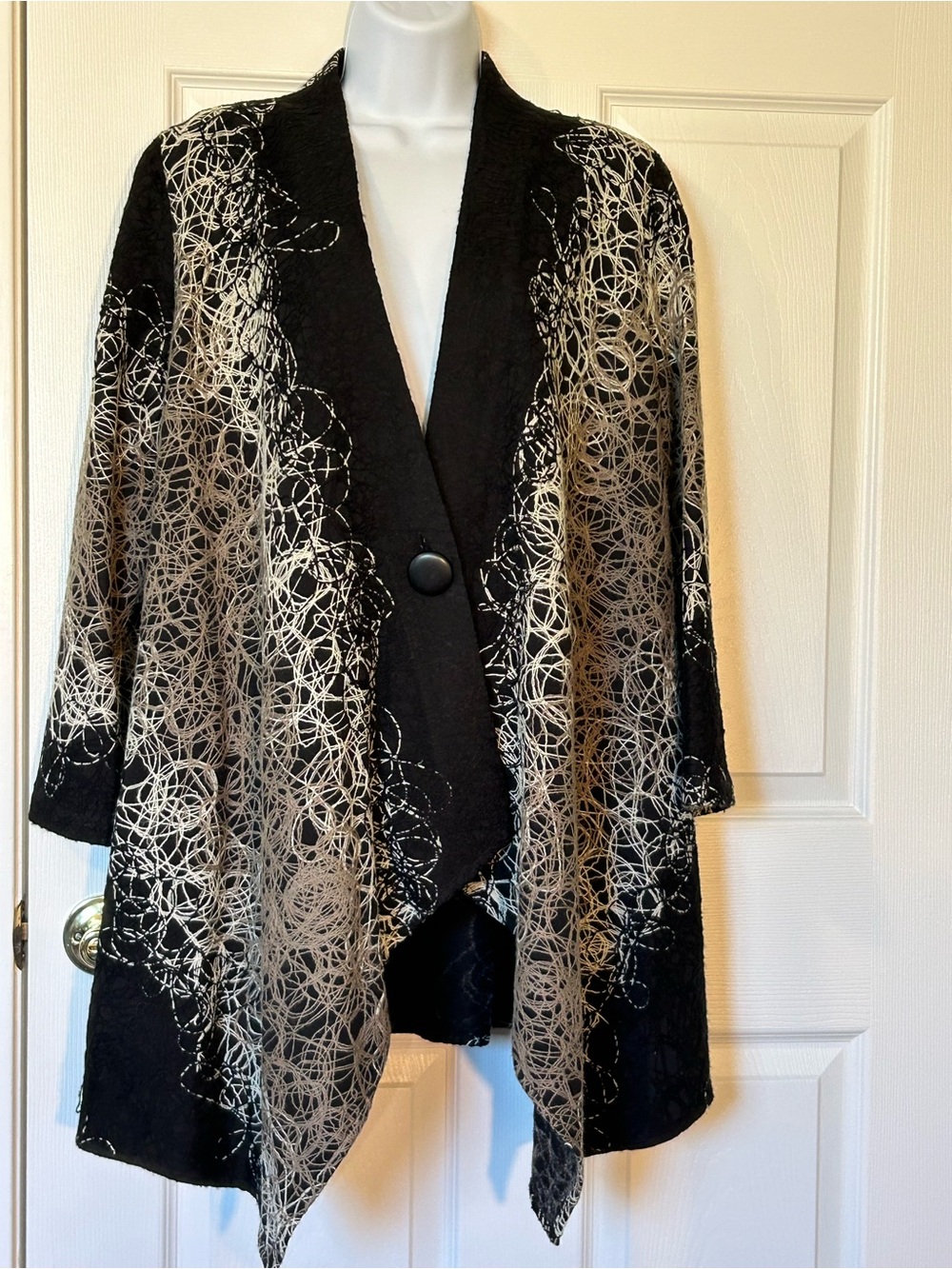 Caroline Rose Art to Wear Embroided  Asymmetrical Swing Topper Large